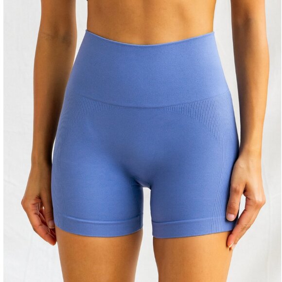 SET ACTIVE Seamless Bike Shorts in Bluebell Blue Medium - Picture 1 of 6